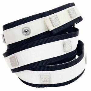 CHANEL Black Logo Belt